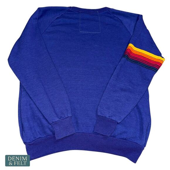 Aviator Nation Windsurf Jump Crew Sweatshirt Poseidon Blue Unisex Medium - Picture 16 of 16